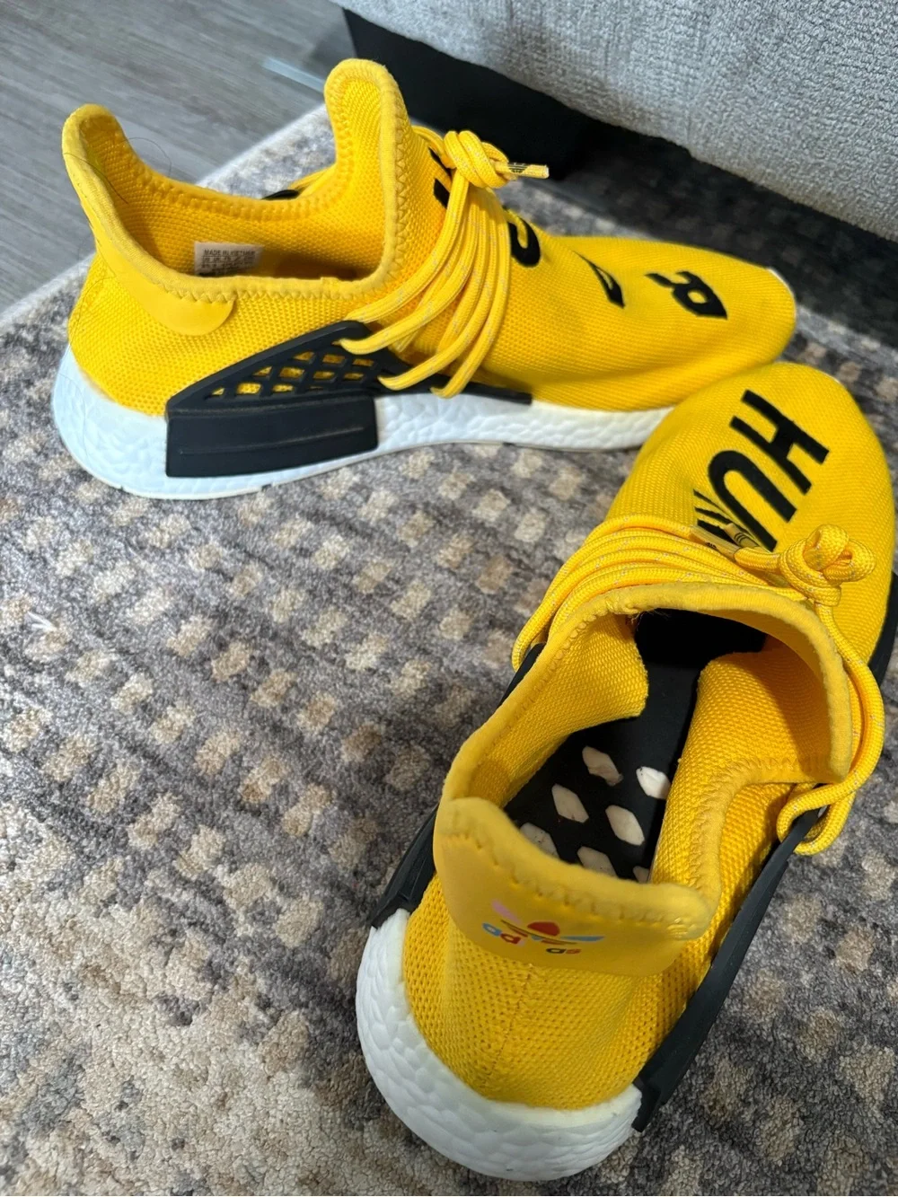 adidas Yellow Knit Men’s Sneakers with Black Accents